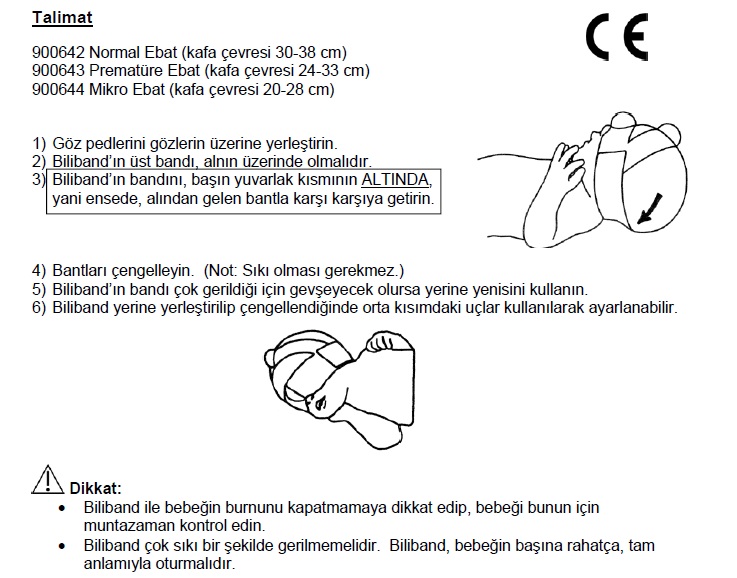 Biliband - Göz Bandı - Fototerapi için